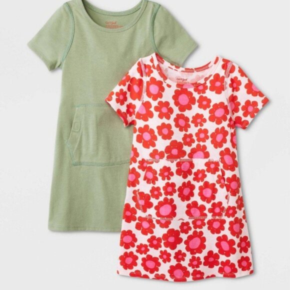 Cat & Jack Toddler Girls' 2pk Adaptive Short Sleeve Dress (5T) 4KIDB-AC - Picture 2 of 9